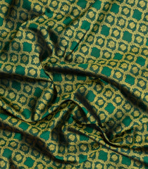Dark Green Handloom Korvai Kanchipuram Silk Saree With Floral Zari Motifs-KA16166