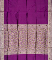Purple Handloom Banarasi Silk Saree With Meena Border-BE1611
