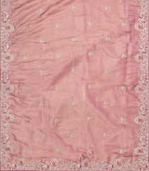 Peach Woven Synthetic Blended Saree With Embroidered Motifs-EN1996