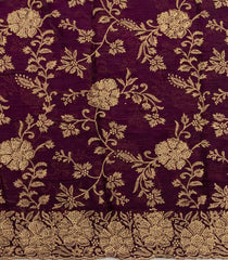Lilac Woven Art Crushed Georgette Saree With Embroidered Floral Motifs-BL4967