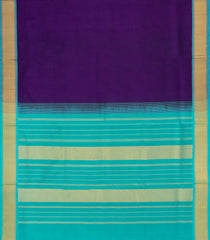 Purple Handloom Silk Cotton Saree With Contrast Border-SC4482
