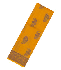 Mustard Woven Tussar Silk Saree With Floral Buttas-TU3423