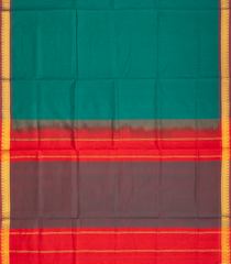 Sea Green Handloom Silk Cotton Saree With Contrast Pallu-SC3665