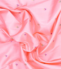 Pink Handloom Korvai Kanchipuram Silk Saree With Meena Buttas-KA16693