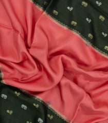Peach Woven Blended Viscose With Contrast Border-BL5578
