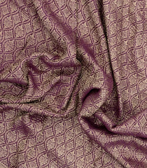 Dark Purple Woven Mysore Silk Saree With Floral Motifs-MS3526