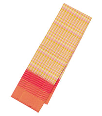 Multi Colour Handloom Korvai Kanchipuram Silk Saree With Check-KA13331