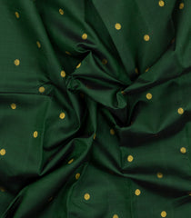 Dark Green Handloom Korvai Kanchipuram Silk Saree With Buttas-KA15719