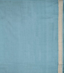 Steel Blue Woven Pure Organza Silk Saree With Floral Zari Buttas-KS1092