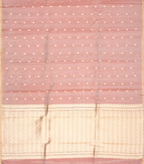 Peach Handloom Banarasi Tissue Silk Saree With Floral Motifs-BE1650