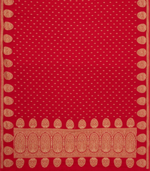 Red Handloom Banarasi Khaddi Georgette Silk Saree With Floral Motifs-BE1794