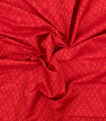 Red Handloom Rajkot Patola Silk Saree With Ikat Motifs & Zari Border-IK0457