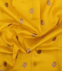 Yellow Woven Pure Banarasi Organza Silk Saree With Floral Buttas-KS1158