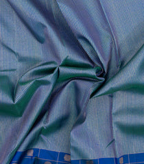 Blue Handloom Kanchipuram Silk Saree With Zari Stripes-KA15380
