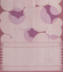 Dusty Pink Woven Art Dupion Saree With Printed Circle Motifs-BL4958