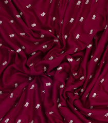 Crimson Woven Synthetic Blended Saree With Embroidered Motifs-EN2067