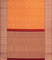 Orange Handloom Kanchipuram Silk Saree With Meena Floral Motifs-KA14752