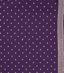 Violet Woven Synthetic Dupion Saree With Floral Vine Motifs-BL5023