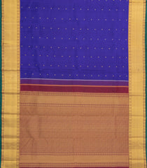 Blue Handloom Kanchipuram Silk Saree With Kamalam Buttas-KA14513