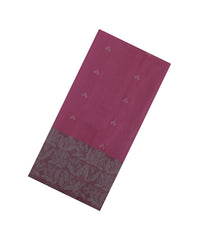 Dusty Pink Handloom Soft Silk Saree With Buttas & Floral Border-SO4593