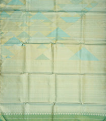 Aquamarine Handloom Kanchipuram Silk Saree With Triangle Motifs-KA12428