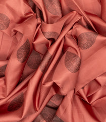 Dusty Pink Handloom Kanchipuram Silk Saree With Annam Buttas