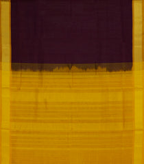 Dark Brown Handloom Silk Cotton Saree With Contrast Border-SC4492