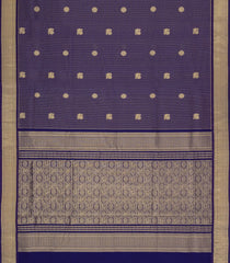 Violet Handloom Soft Silk Cotton Saree With Checks & Buttas-SC4303