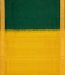 Green Handloom Silk Cotton Saree With Contrast Border-SC4493