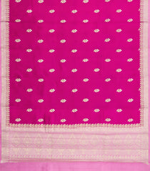 Pink Woven Banarasi Poona Silk Saree With Zari Buttas & Contrast Border-BP1021