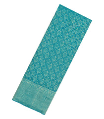 Cyan Woven Mysore Silk Saree With Floral Motifs-MS3509