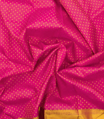 Pink Handloom Kanchipuram Silk Saree With Floral Motifs-KA14868