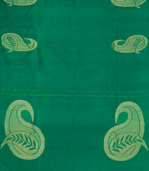 Green Handloom Kanchipuram Silk Saree With Mango Buttas-KA15709