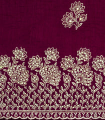 Magenta Woven Synthetic Blended Saree With Embroidered Motifs-EN2031