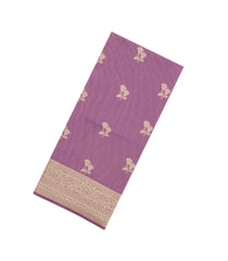 Lilac Woven Art Dupion Saree With Floral Buttas-BL5958