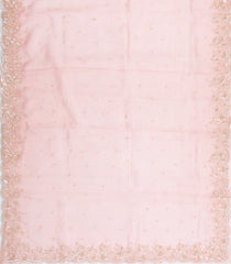 Light Peach Woven Pure Organza Silk Saree With Meena Floral Embroidery -EN2105