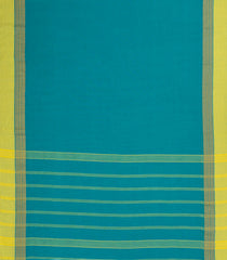 Cyan Woven Bengal Cotton Saree With Contrast Border-BG1730