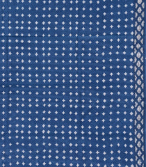 Blue Printed Jaipur Cotton Saree With Floral Motifs-JC1891