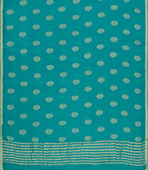 Cyan Woven Mysore Silk Saree With Floral Buttas-MS3438