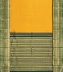 Mustard Handloom Korvai Kanchipuram Silk Saree With Dotted Stripes-KA16581