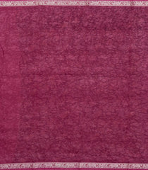 Dark Purple Printed Chanderi Cotton Saree With Zari Border-CC1631