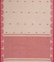 Taupe Handloom Bengal Cotton Saree With Kamalam Buttas-BG1785