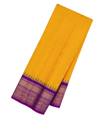 Yellow Handloom Gadwal SICO Saree With Cotton Body & Silk Border-GA0382
