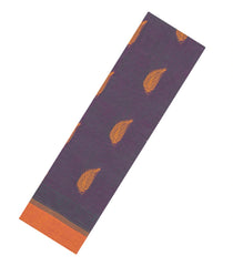 Dark Grey Woven Rasipuram Cotton Saree With Floral Buttas-RA2562