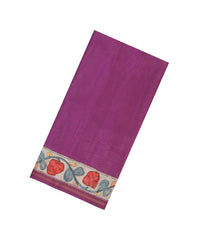 Magenta Printed Synthetic Tussar Silk Saree With Contrast Border-SY0101