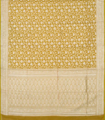 Beige Handloom Banarasi Tissue Saree With Floral Motifs-BE1706