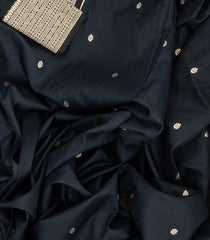 Black Woven Blended Soft Silk Saree With Digital Weaving Pallu-BL3566