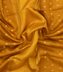 Mustard Woven Kora Soft Silk Saree With Stripes & Buttas-SO4734