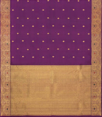 Dark Magenta Handloom Kanchipuram Silk Saree With Zari Buttas-KA16687