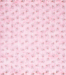 Pink Handloom Linen Saree With Printed Flowers